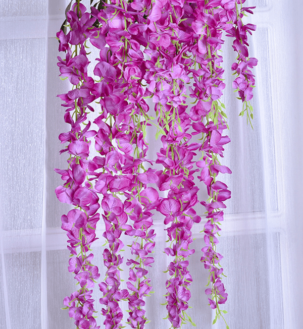 12 krypterade och förlängda wisteria simuleringskäppblommor