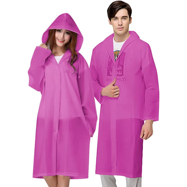 Regnponcho, 2 stk. Vandtæt Poncho, Genanvendelig Poncho EVA Mater