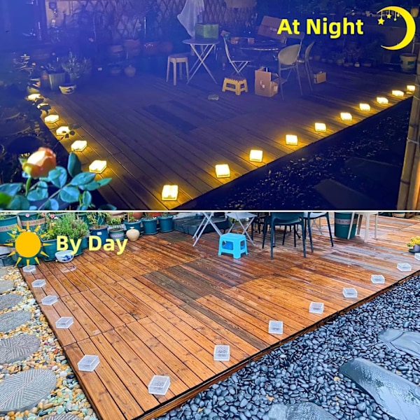 4-pakkauksen aurinkokivimuodot, 10*10*5cm ulkoaurinkovalot, jääkuutiovalot (lämmin valkoinen)