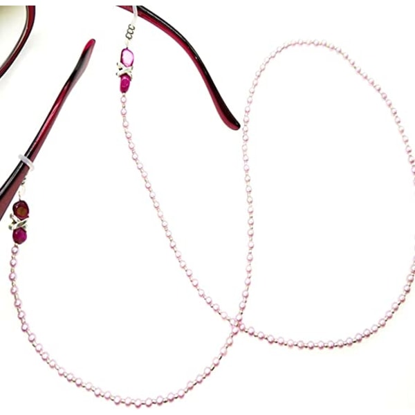 2kpl lasien ketjuteline helmillä koristeltu lasihihna, liukumattomat lasit