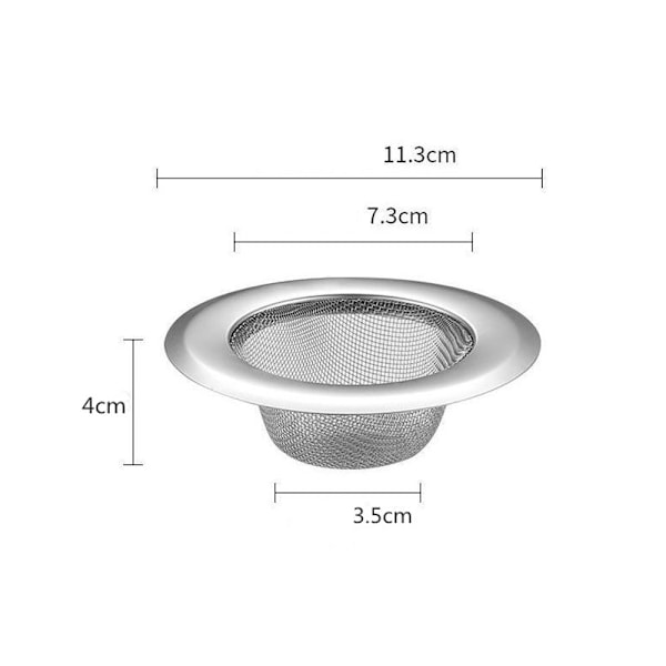 4 stk. sil rustfritt stål vask sil, 7,5 cm avløpsfilter, vask sil, kjøkkenvask sil