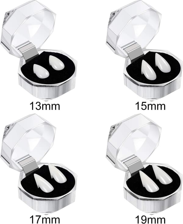 5 st Vampire Fangs Kit 4 Storlekar Fangs Vampyr Tänder Proteser