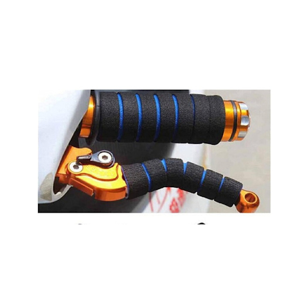 Blå styrehåndtak dekker 4 stk/sett GRIP Universal Comfort Grip Motorsykkel Scooter Sykkelstenger, 2 stk styrehåndtak dekker + 2 stk grepdeksler Komfortable, holdbare, sklisikre