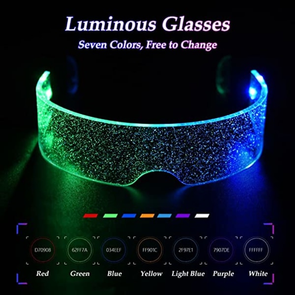 Light Up-briller, LED Light Up-briller, Cyberpunk LED-briller, F faec |  Fyndiq