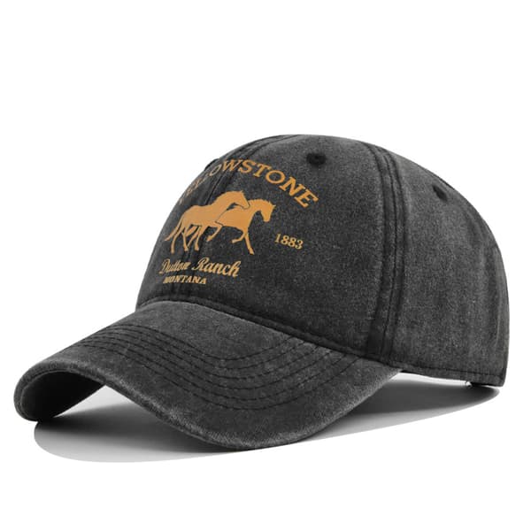 Basebollkeps med graffititryck \"YELLOWSTONE\" Wine red