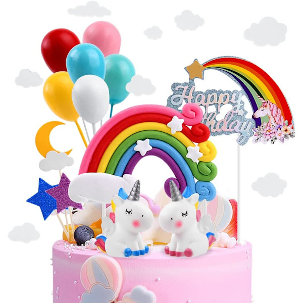 3D enhörning docka cupcake-topp (2 st 5,5 * 8,5 cm), cupcake-toppar C