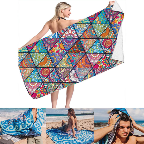 Et stykke (STJ-12, ca. 70*150cm) Mikrofiber Strandhåndklæde Hurtig Tørring