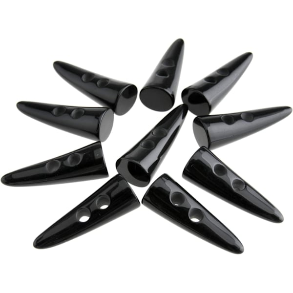 10 st Resin 2 Håls Syknappar Svart E