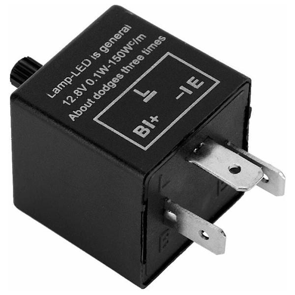 (Icke-originaltillbehör) LED-blinkerscentral, 12V 3-stifts justerbar blinkersrelä för LED-ljus, blinkersrelä, elektroniskt ersättningsrelä för fast blinkers.