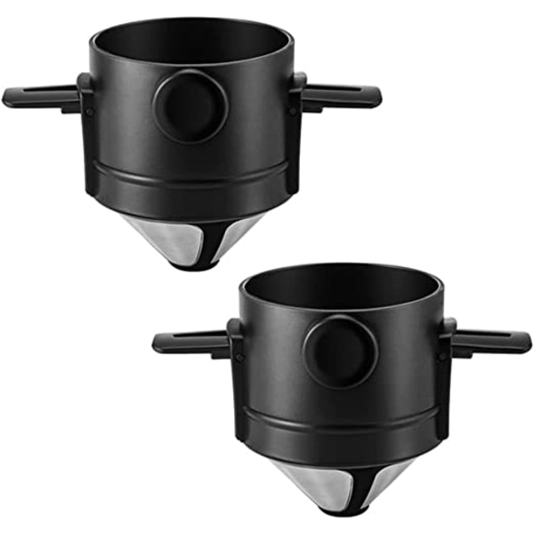 2-delt hældende kaffedryp, rustfrit stålharpiks kaffemaskine