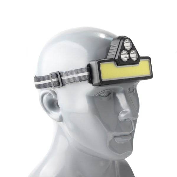 Uppladdningsbar LED-strålkastare Cob Head Torch, 3 ljuslägen, Ipx