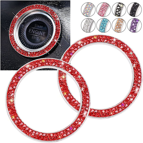 Push Start Knap Bling Ringe Auto Bil Motor Start Stop Knap