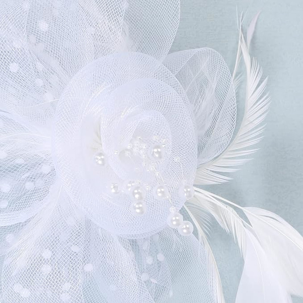 Hvid - Hat, bandana og tekopholder med blomster og mesh-rib