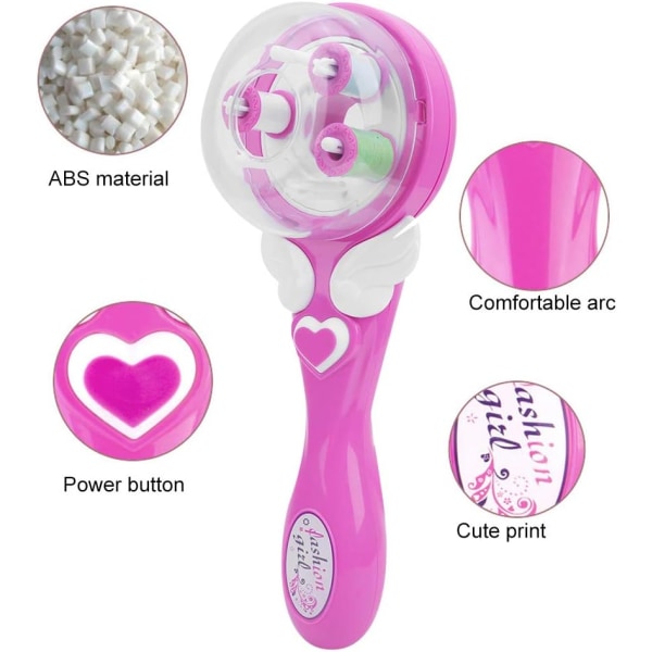 Elektrisk hårflätning (rosa) Bärbar leksak med snoddflätning