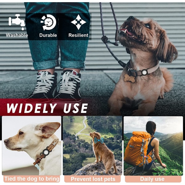 Airtag Silikone Hundehalsbånd til GPS Tracking Locator, Beskyttende
