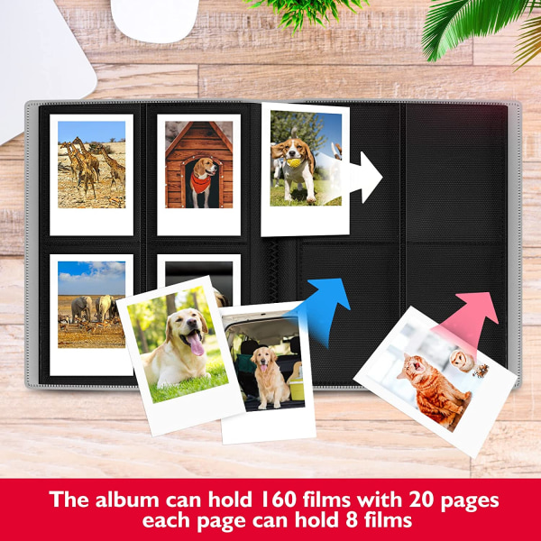 160 ark lommealbum til Fujifilm Instax Mini 70 7s 8 8+ 9 11