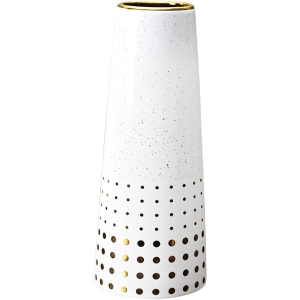 24,5 cm Blomstervase Hvidguld Keramik Høj Design Dekorativ