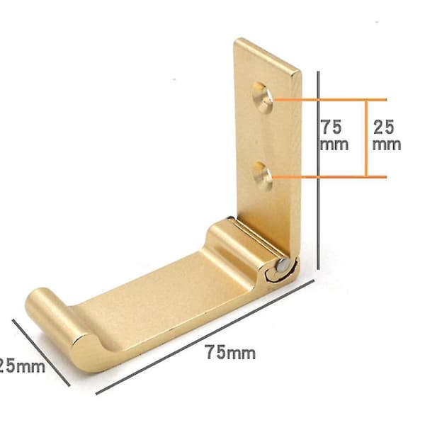 Fällbara krokar, väggmonterade tissuekrokar, 90 graders solida aluminiumkrokar