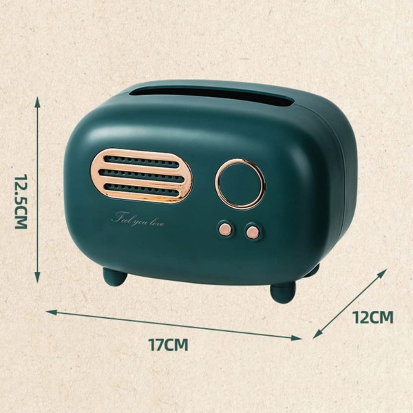 Vihreä Kudoksenpidike, Vintage-Radio Muotoinen Kudoksenpidike