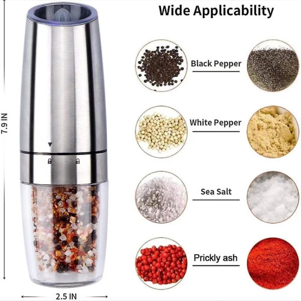 Elektrisk Pepperkvern Sort Pepper Pepper Sea Salt Automat