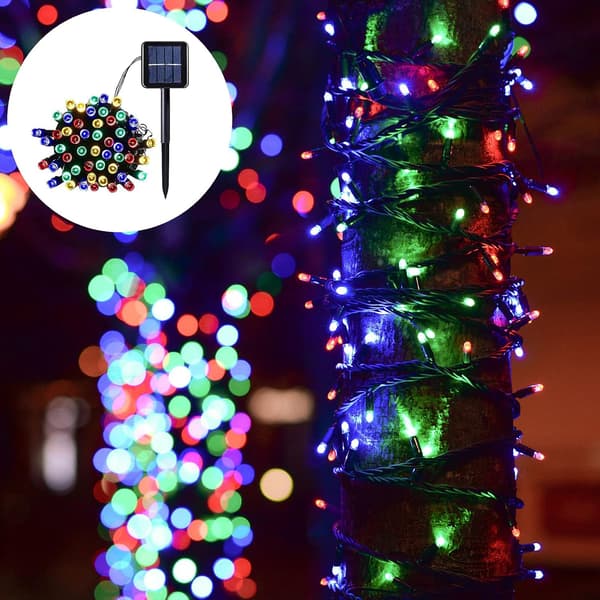 12M 100 LED solcellelyskjede for hagedekorasjon, solstr
