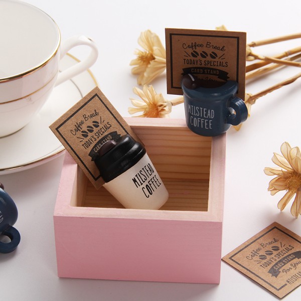 4 kreativa minimalistiska kaffekoppar meddelande klämma visitkort hålla  4755 | Fyndiq