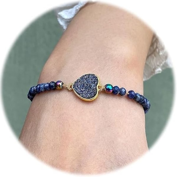 Armbånd med perler for kvinner, naturstein, 4mm, natursteinsperler, justerbart
