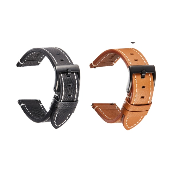 2 hurtige udskiftningsremme til smartwatch (1 stk. af hver: 19 mm sort - sort b