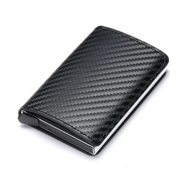 One Piece Kolfiber Silver Box Mini Plånbok med Pengaclip -