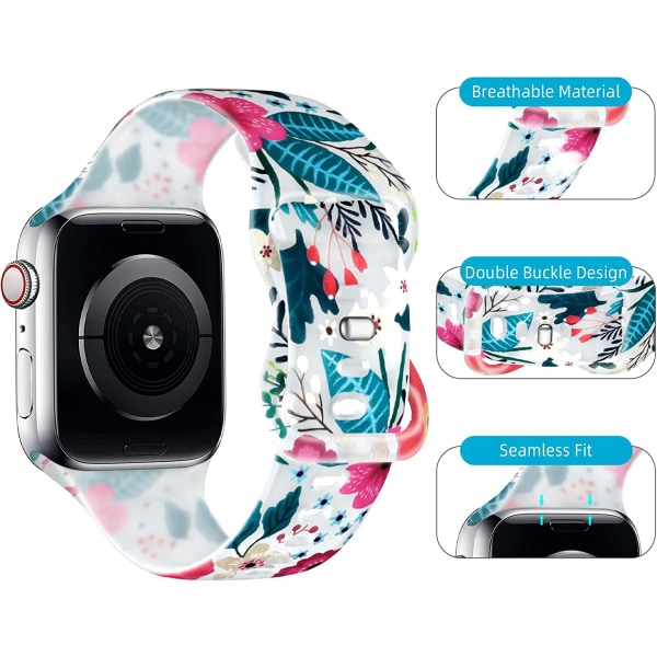 Myk silikonrem kompatibel med Apple Watch-rem 38mm 40mm