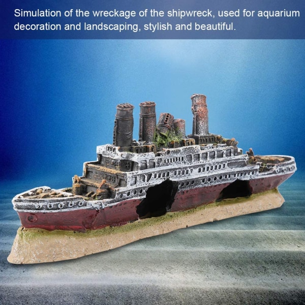 Akvarium Skeppsvrak Dekorationer i Harts Resin Skadade Dekor Marina Skepp