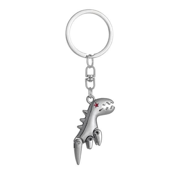 Sølv dinosaur nøglering 4,5 cm nøglering