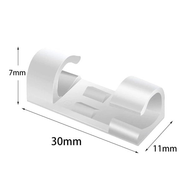 20 kappaletta kaapelipidikkeitä (valkoinen), itseliimautuvat siteet