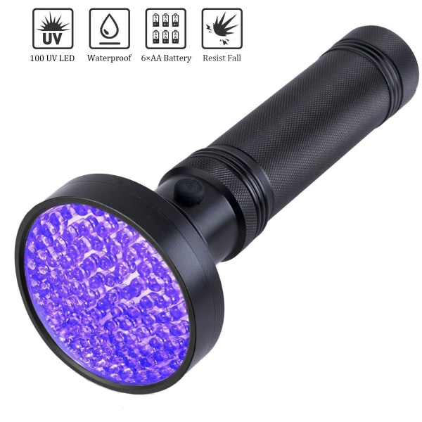 Violetti UV-lamppu, 100 lamppua, fluoresoivan aineen tunnistuslamppu, UV l