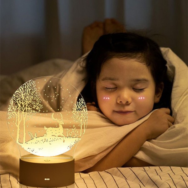 3D akryl neon lampe børns natlampe bordlampe født 93d7 | Fyndiq