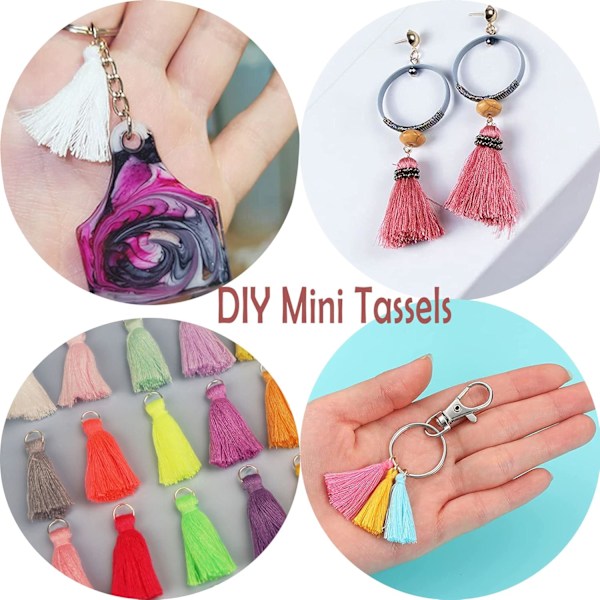 240 st 2 cm Multifärgade Mini Pompoms 40 Färger DIY Örhängen Smycken Tillverkning Nyckelring Charms Hängsmycken H