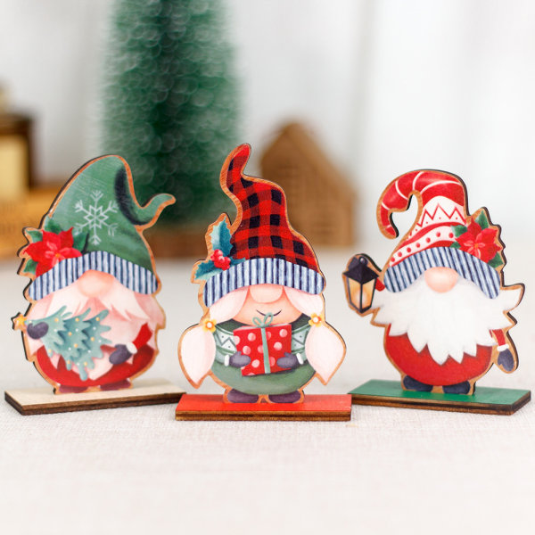 3 stykker dekorasjoner de Noël cadeau sans visage pour les pr