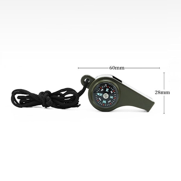 3-in-1 Hätäselviytymispilli kompassilla ja lämpömittarilla, kovaääninen turvapilli kaulanauhalla 2-Piece