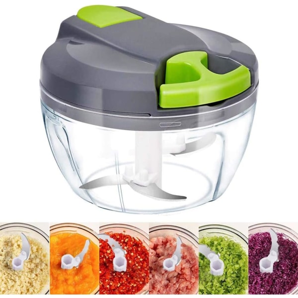 Lökhackare, Mini Food Chopper, 3-bladig manuell matberedare