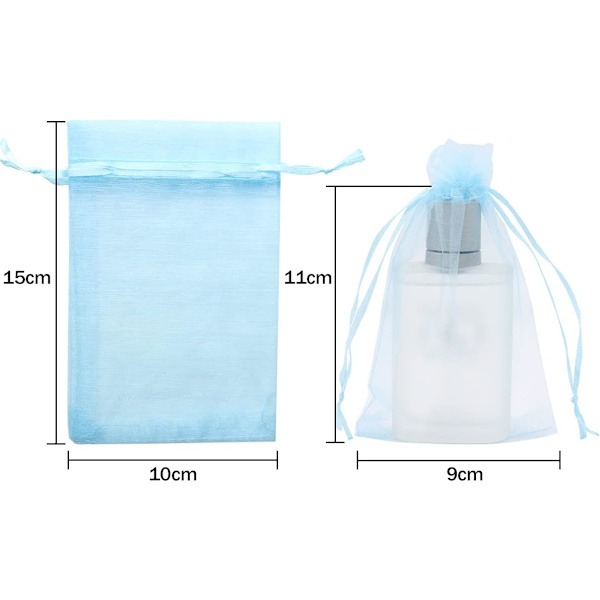 100 kpl 10x15cm organza-pussi (sininen), organza-pussit, korujen käärepaperi