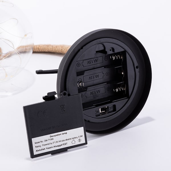 LED Måneformet Lys Batteriboks Hamp Reb Jern Rattan Bold Bal
