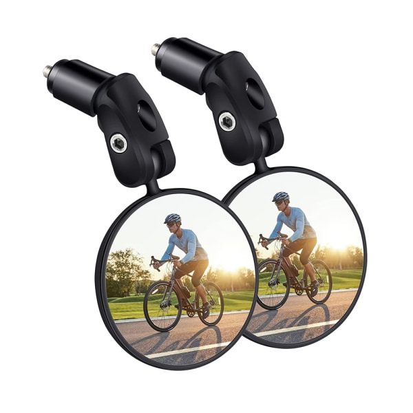 (2 Pieces)Bike Mirrors, Convex Handlebar Mirror 360° Adjustable