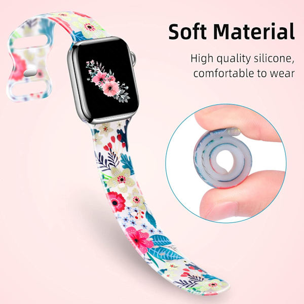 Pehmeä silikoniranneke yhteensopiva Apple Watch -rannekkeen kanssa 38mm 40mm