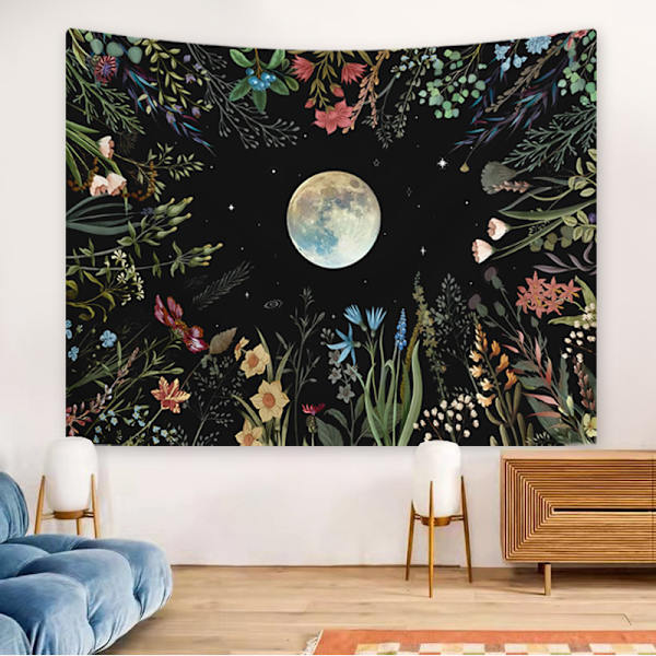130x150cm Moonlight Garden -seinävaate luonnonkoristeluun