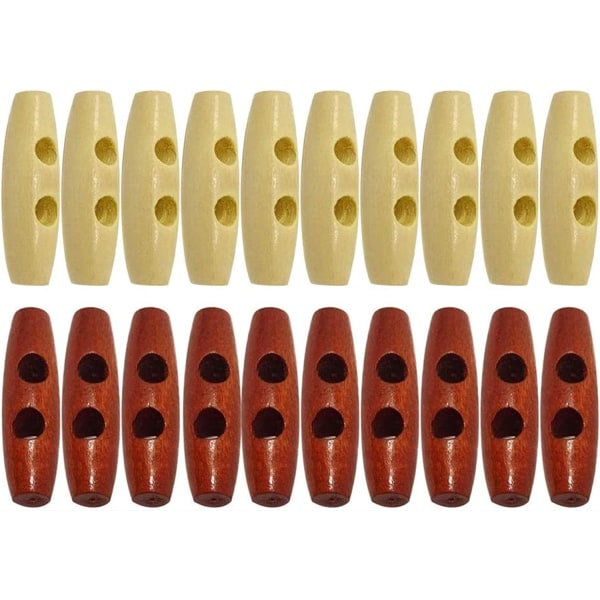 Træ Toggle Knapper Olivenformet Træ Frakke Knapper 50stk 3cm til