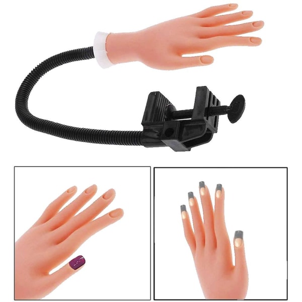 Nail Practice Model Hand, Nail Display Manicure Supply, Fleksibel