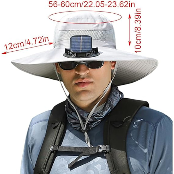 Solhatt med solcellsfläkt - Solcellsfläkthattar med UV-skydd | Sommarfläkthatt