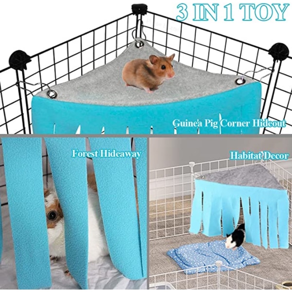 Hammock för små djur, tält (blå), tillbehör till bur