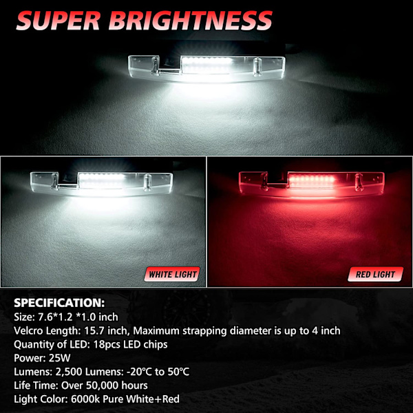 LED Dome Light UTV Interiør Dome Light, Universal Roll Bar Mount
