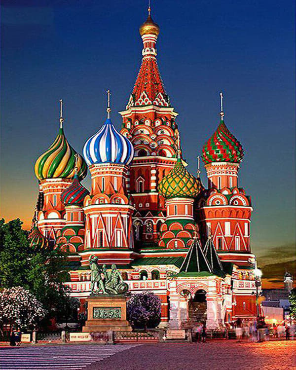 30 x 40 cm, Diamantmaleri av St. Basils katedral